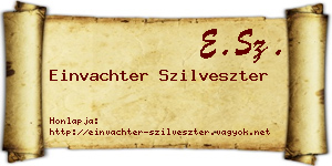 Einvachter Szilveszter névjegykártya